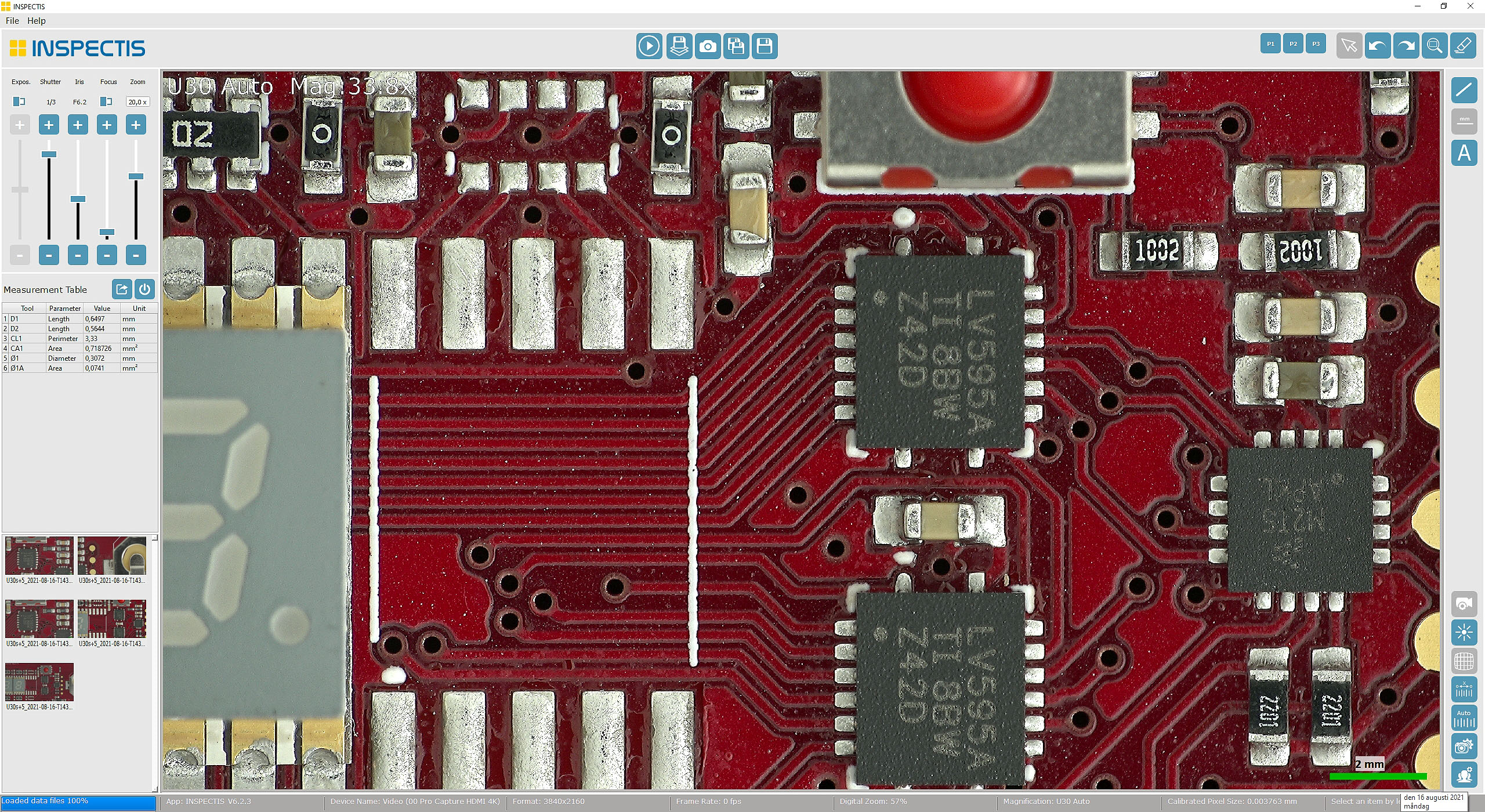 Inspectis Basics software for electronics PCB