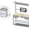 Cradle for mounting Inspectis Weld Inspection microscopes flush with work bench